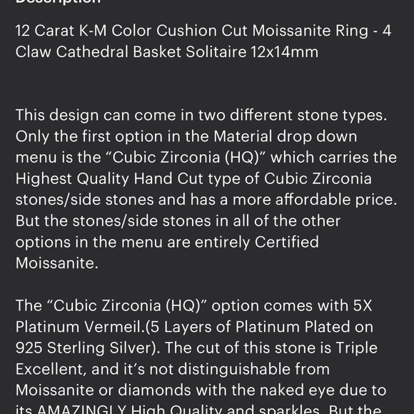 7 carat size 6 rhodium plated ring - Picture 8 of 10